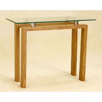 adina clear glass console table