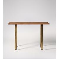 adaline console table in mango wood brass