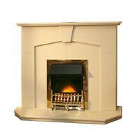 Adam Abbey Traditional with Ribbon Brass Electric Fire
