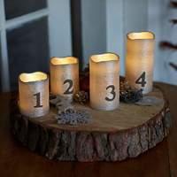 Advent candles Tenna with numbers, LED, set of 4