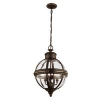 Adams 3 Light Victorian Glass Orb Bronze Ceiling Lantern