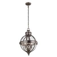 Adams 3 Light Victorian Glass Orb Nickel Ceiling Lantern