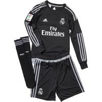 adidas infant boys rmcf real madrid home goalkeeper kit blackgrey