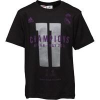 adidas junior rmcf real madrid champions league winners t shirt black