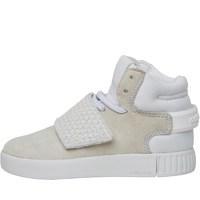 adidas Originals Infant Boys Tubular Invader Strap Trainers White/White/Vintage White