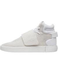 adidas Originals Junior Boys Tubular Invader Strap Trainers White/White/Vintage White