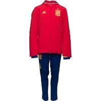 adidas junior fef spain 3 stripe poly tracksuit scarletyellowroyal