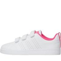 adidas Neo Kids VS Advantage Clean CMF Trainers White/Shocking Pink