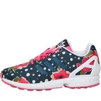 adidas originals girls zx flux trainers shock pinkwhitewhite