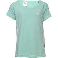 adidas Girls Essentials Mid 3 Stripe T-Shirt Ice Green/White