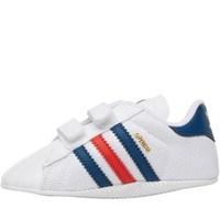 adidas Originals Baby Boys Superstar Crib Shoes White/Shadow Blue/Lush Red