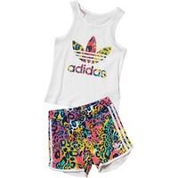 adidas Originals Infant Girls Trefoil Tank And Shorts Set White/Multi