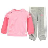 adidas Three Stripe Jogger Tracksuit Infant Girls