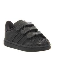 Adidas Superstar Infant 2-9 BLACK MONO VELCRO