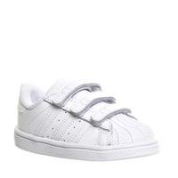 Adidas Superstar Infant 2-9 WHITE MONO VELCRO