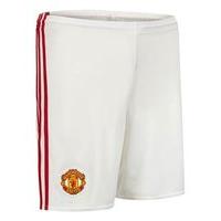 adidas Manchester United FC Official 2016/17 Home Shorts - Youth - White/Red