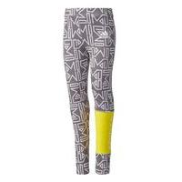 adidas Adigirl Tights - Girls - Grey Two/Grey Four/Yellow/White