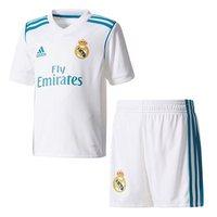 adidas real madrid 201718 home mini kit infants whitevivid teal