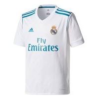 adidas Real Madrid 2017/18 Short Sleeve Home Jersey - Youth - White/Vivid Teal