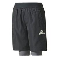 adidas 2 in 1 Football Shorts - Boys - Black/Grey Five