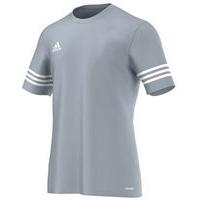 adidas Entrada 14 Plain Tee - Youth - Silver/White