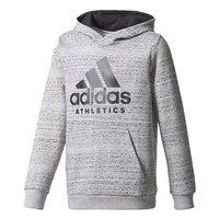 adidas Sport ID Hoodie - Boys - Medium Grey Heather/Black