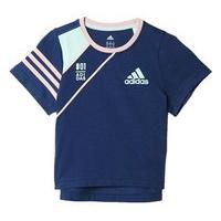 adidas Adigirl Cotton Tee - Girls - Mineral Blue/Vapour Pink