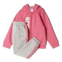 adidas Style Hooded Jogger Set - Girls - Bahia Pink/White