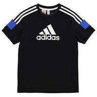 adidas Tri Colour Tee Shirt Junior