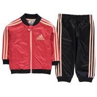 adidas 3 Stripe Poly Tracksuit Infants Girls