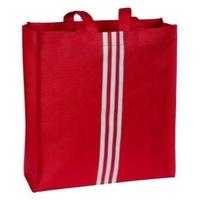 adidas 3 stripe shopper canvas bag red