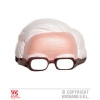 adults chinless mask with hair glasses