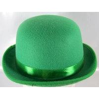 adults green felt bowler hat
