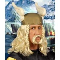 Adult\'s Blonde Viking Wig & Moustache