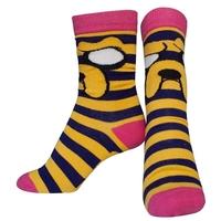 adventure time female jake with striped pattern crew socks 3841