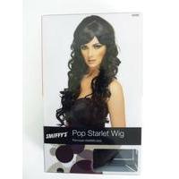 Adult\'s Black Long Pop Starlet Wig