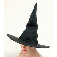 Adult\'s Black Nylon Witches Hat