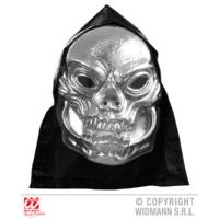 Adult\'s Hooded Metallic Skull Mask