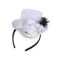 adults mini top hat with beads feathers