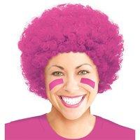 Adult\'s Pink Afro Fancy Dress Wig