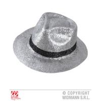 Adult\'s Silver Glitter Fedora Hat