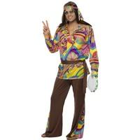 Adult\'s Psychedelic Hippy Man Costume