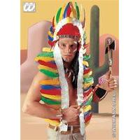 Adult\'s Multi-coloured Long Indian Headdress