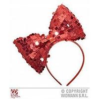 Adult\'s Red Sequinned Bow Headband