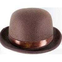 adults brown felt bowler hat