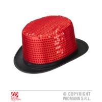 Adult\'s Red Sequinned Top Hat