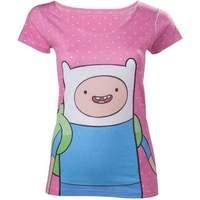 adventure time finn with dots womens t shirt medium pink ts160107adv m