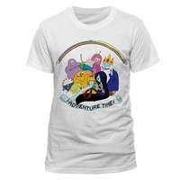 Adventure Time - Mens Rainbow Full Cast T-shirt White (Size XXL)