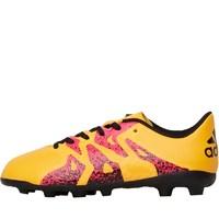 adidas Junior X 15.4 FxG Football Boots Solar Gold/Core Black/Shock Pink