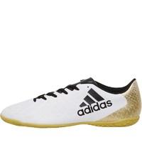 adidas Mens X 16.4 IN Indoor Trainers White/Core Black/Gold Metallic